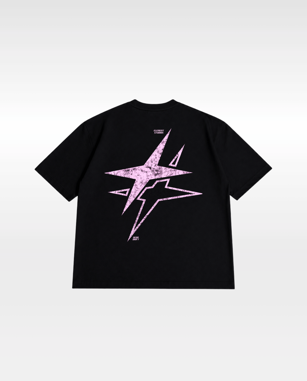 Neon Drift Cropped Tee - Black