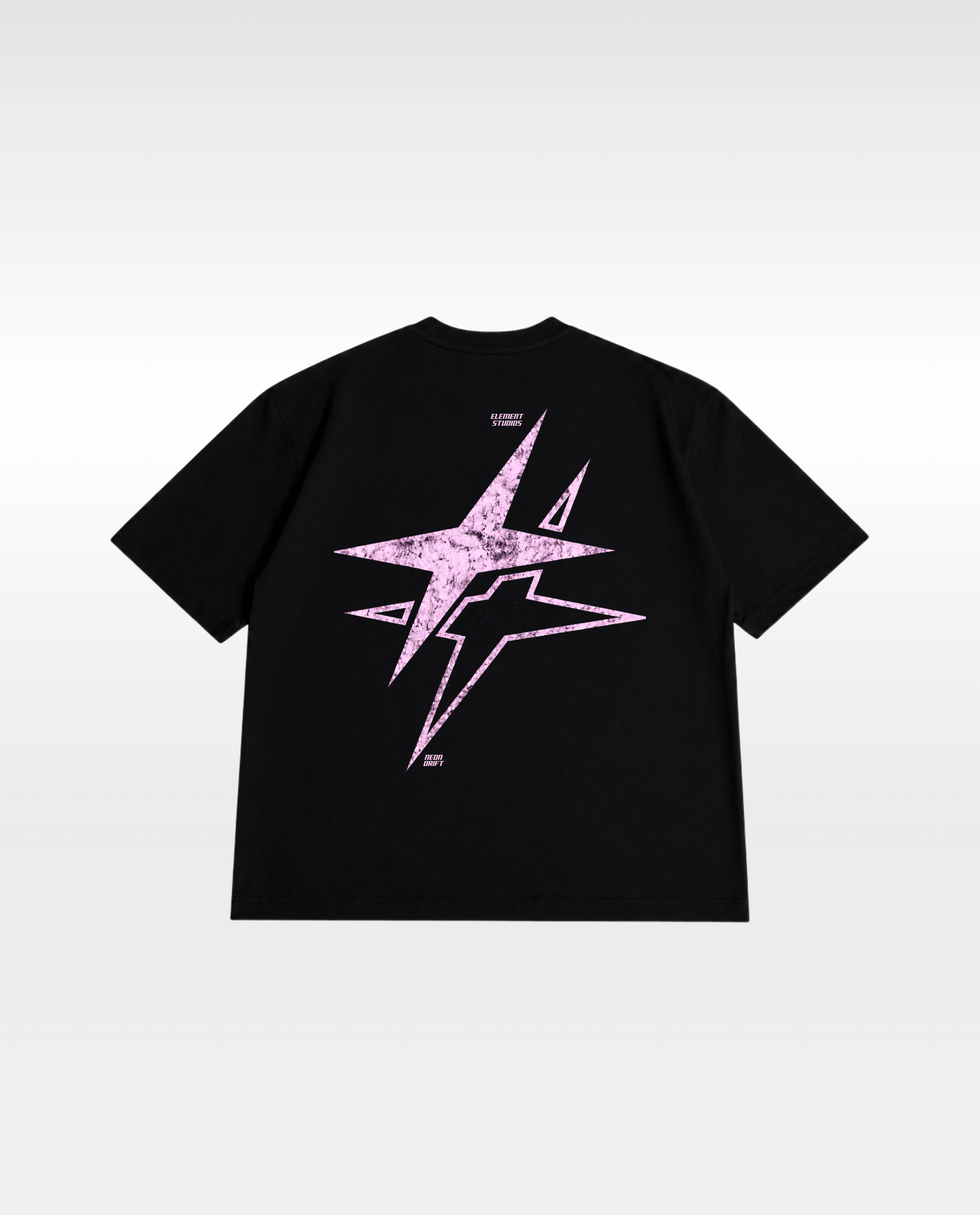 Neon Drift Cropped Tee - Black
